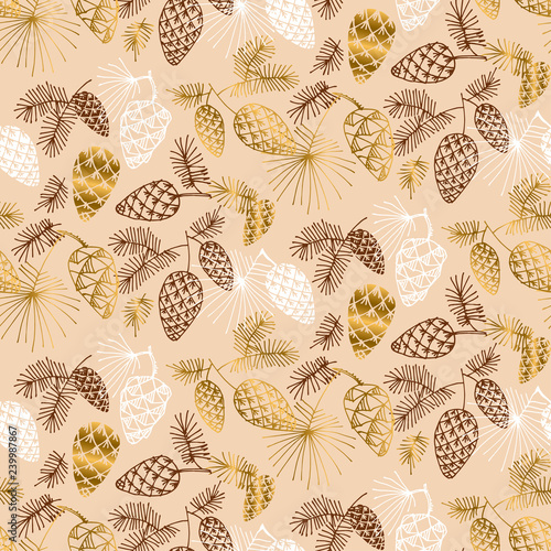 Hand drawn pine for Christm...