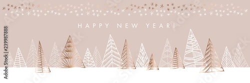 naive Christmas tree horizontal design element