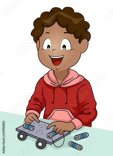 Kid Boy Stem Electric Car I...