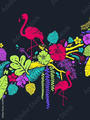 Stencil Flamingo Tropical B...