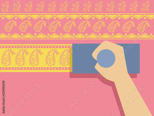 Hand Bagh Printing Illustration