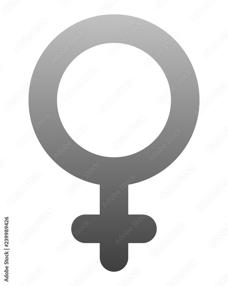 Female symbol icon - medium gray rounded gradient, isolated - vector Female symbol icon - medium gray rounded gradient, isolated - vector