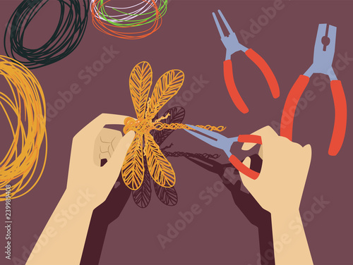 Hands Wire Craft Illustration