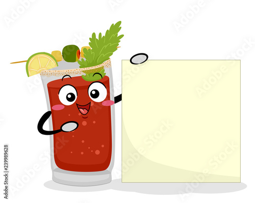 Mascot Canada Caesar Drink Board Illustration