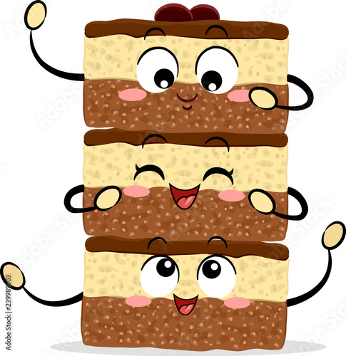Mascot Food Canada Nanaimo Bars Illustration
