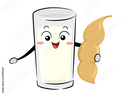 Mascot Soya Milk Illustration