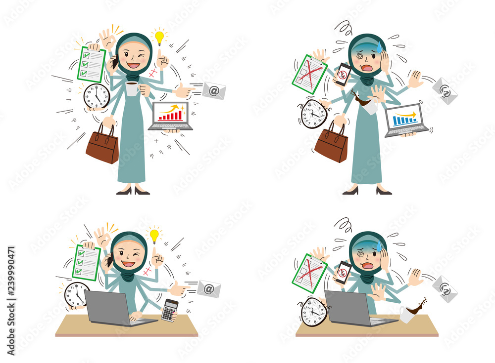 Arab woman with multi tasking and multi skill Arab woman with multi tasking and multi skill