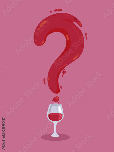 Wine Glass Question Mark Illustration