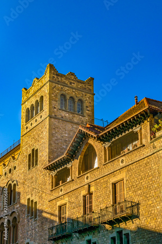 Medieval Buildings at El Gotico District, Barcelona, Spain