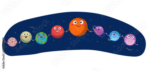 Planets Hold Hands Illustra...