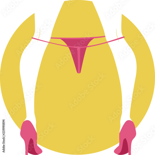 Girl Legs G String Illustration