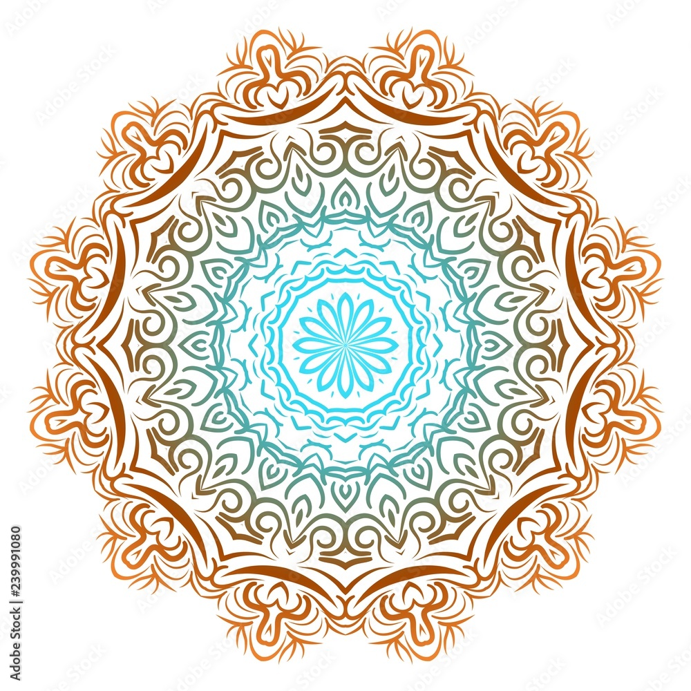 Modern Decorative floral mandala. Decorative Cicle ornament. Floral design. Vector illustration. Can be used for textile, greeting card, coloring book, phone case print.