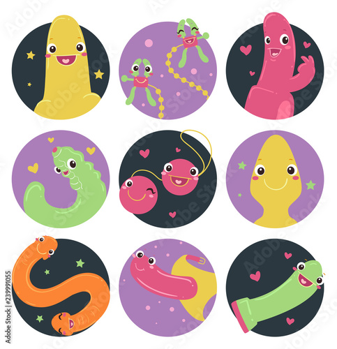 Mascot Sex Toys Elements Illustration