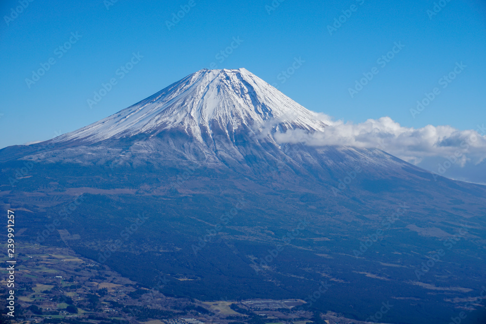 毛無山から見る富士山と朝霧高原