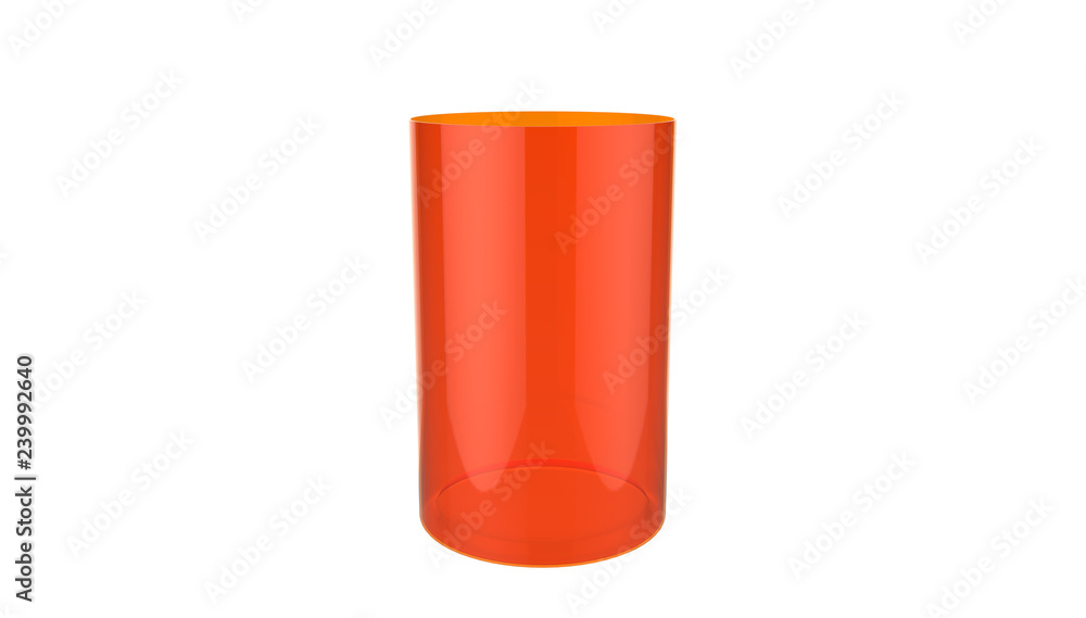 3d illustration of decorative cylinder red glass vase isolated on a white background 3d illustration of decorative cylinder red glass vase isolated on a white background