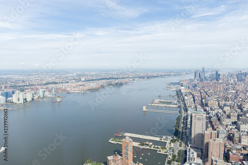 aerial view of new york buildings and atlantic ocean, usa © LIGHTFIELD STUDIOS