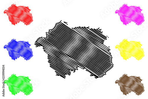 Eskisehir (Provinces of the Republic of Turkey) map vector illustration, scribble sketch Eskişehir ili map