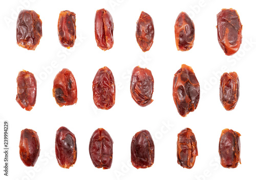 Dried dates isolated on white background