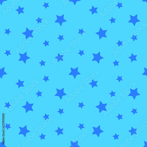 Vector seamless stars pattern. Star background based on random elements for high definition concept. Dark blue stars on blue background.