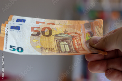 Tableau sur toile Billets de 50 euros