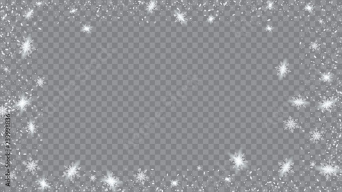 Wallpaper Mural Flying snow background. Holiday frame for New Year greetings. Bbright, White, Shimmer, Glowing, Scatter, Falling on a Transparent background. Torontodigital.ca