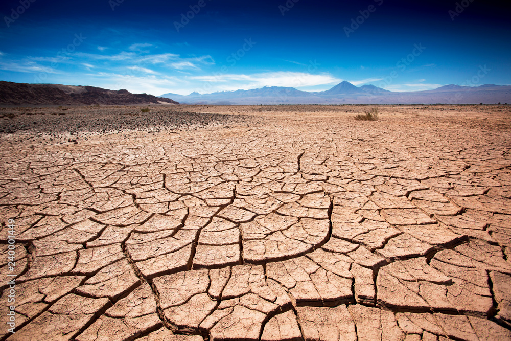 Dry earth in the San Pedro de Atacama desert