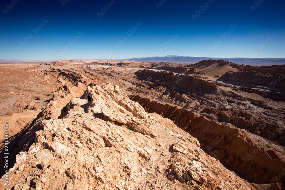 Scenis view at the Valle de la Luna desert in Chile