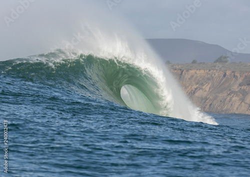 Big Wave Cresting at Mavericks Surf Spot