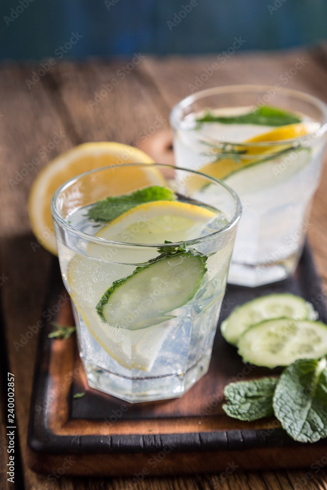 Detox water with lemon and cucumber Detox water with lemon and cucumber