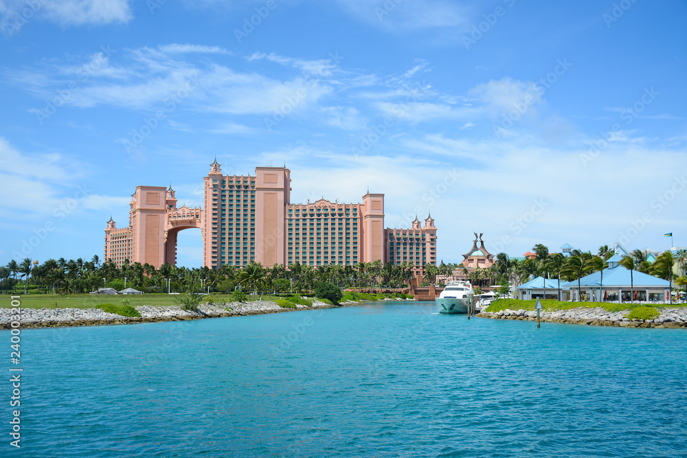 Nassau, Bahamas - MAY 2, 2018: The Atlantis Paradise Island resort, located in the Bahamas