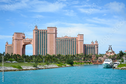Nassau, Bahamas - MAY 2, 2018: The Atlantis Paradise Island resort, located in the Bahamas