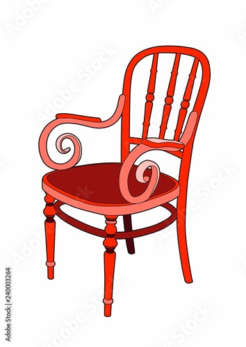 Rattan chair in red