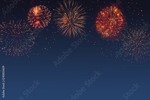 Valokuva abstract fireworks background and space for text
