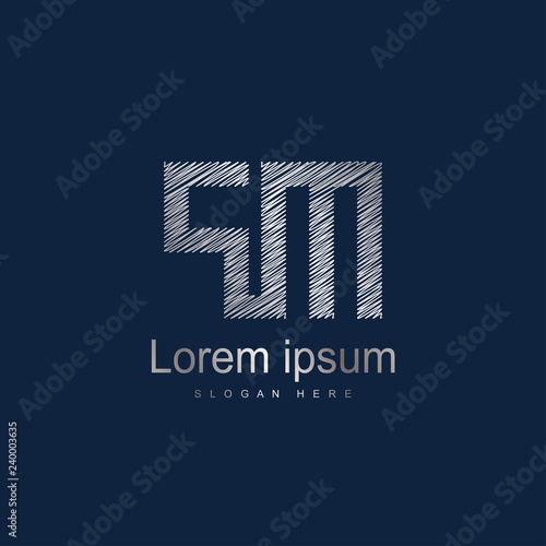 Initial Letter PM Logo Template Vector Design