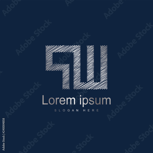 Initial Letter PW Logo Template Vector Design