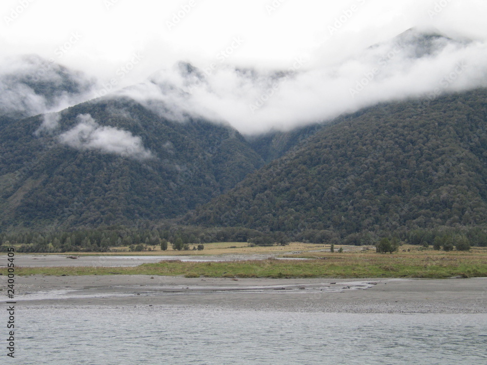 Beautiful lake in south island of New Zealand