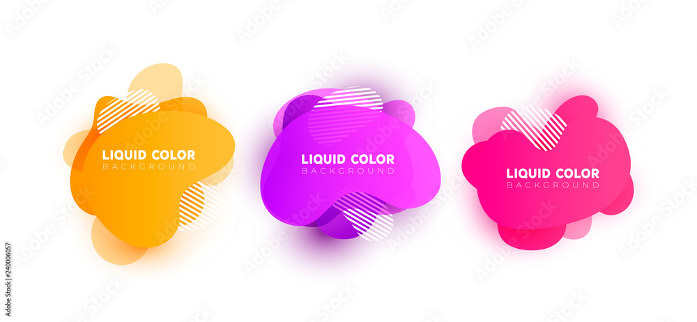 Set of graphic liquid color elements Set of graphic liquid color elements