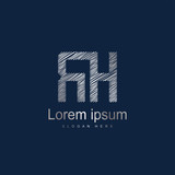 Initial Letter RH Logo Template Vector Design