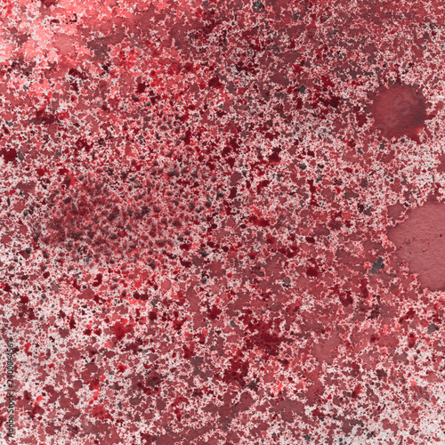 Fotografija Red watercolor texture with abstract washes and brush strokes on white paper background