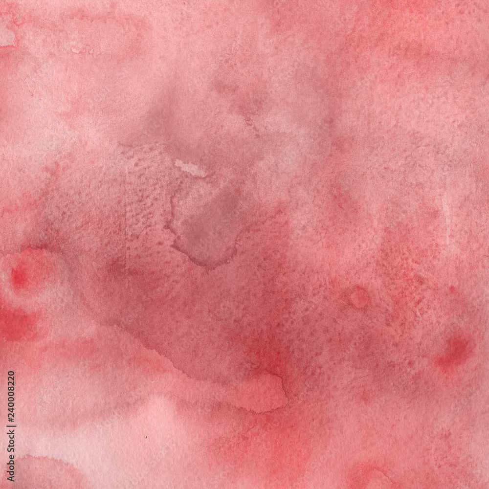 Fototapeta premium Red watercolor and ink paper textures on white background. Chaotic stylish abstract organic design.
