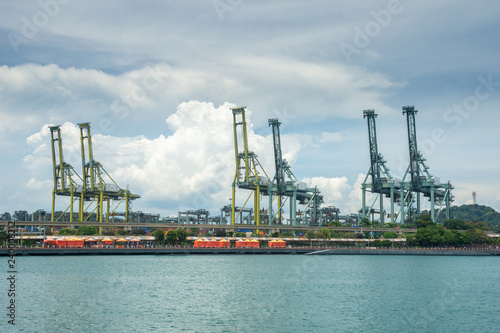 Singapore cargo terminal,one of the busiest Import, Export, Logistics ports in the world, Singapore. 