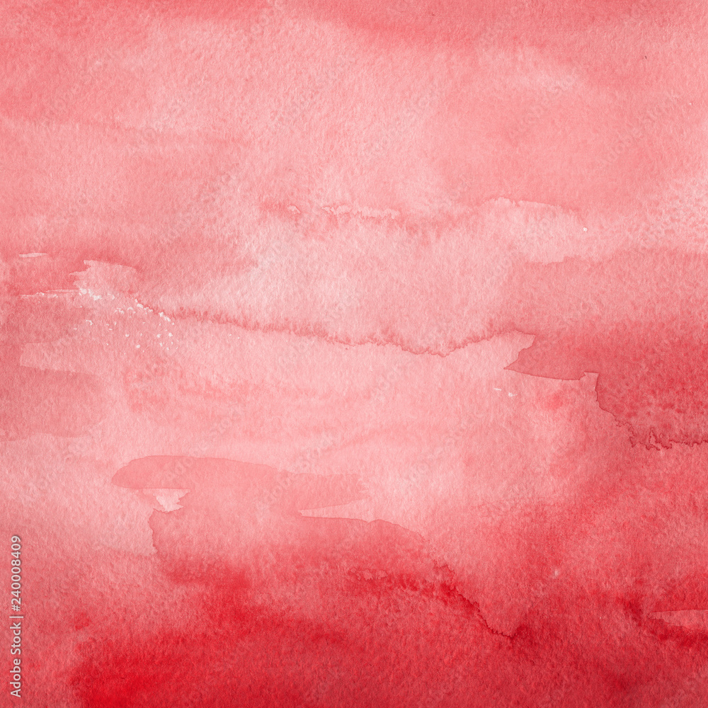 Red watercolor and ink paper textures on white background. Chaotic stylish abstract organic design.