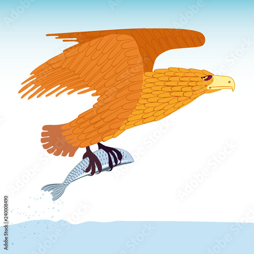eagle catching a fish