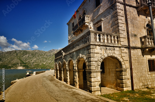 Perast, Montenegro, is a little town on the Bay of Kotor (Boka Kotorska)