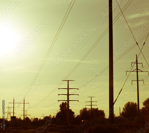 power electric line and transmission tower