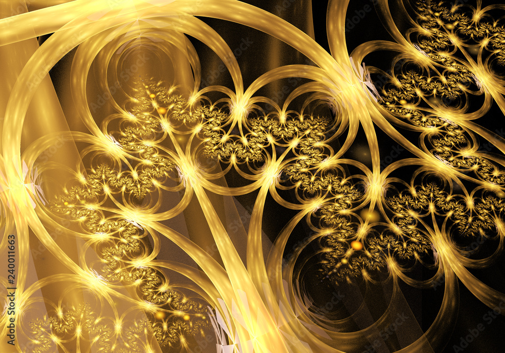 Fototapeta premium Abstract color dynamic background with lighting effect. Fractal art