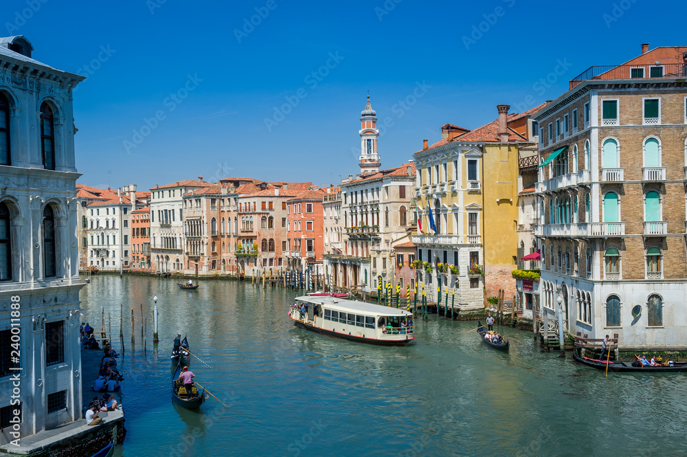 Touristic water transport on the channels of Venice