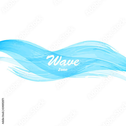 Watercolor blue osean sea wave