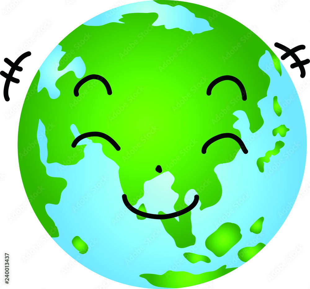 Facial expression of a round gradation earth Facial expression of a round gradation earth