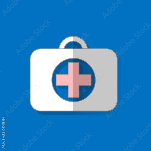 first aid kit. Healthcare, hospital and medical diagnostics. vector illustration in flat style. medical case. reanimation suitcase